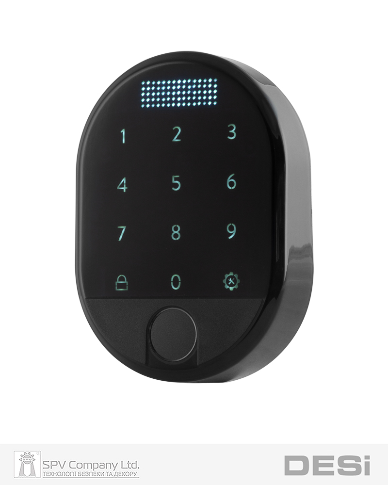 Фото Зчитувач електронний  DESi   Fingerprint чорний доступ за відбитком пальця + код в інтернет-магазині lock.ua