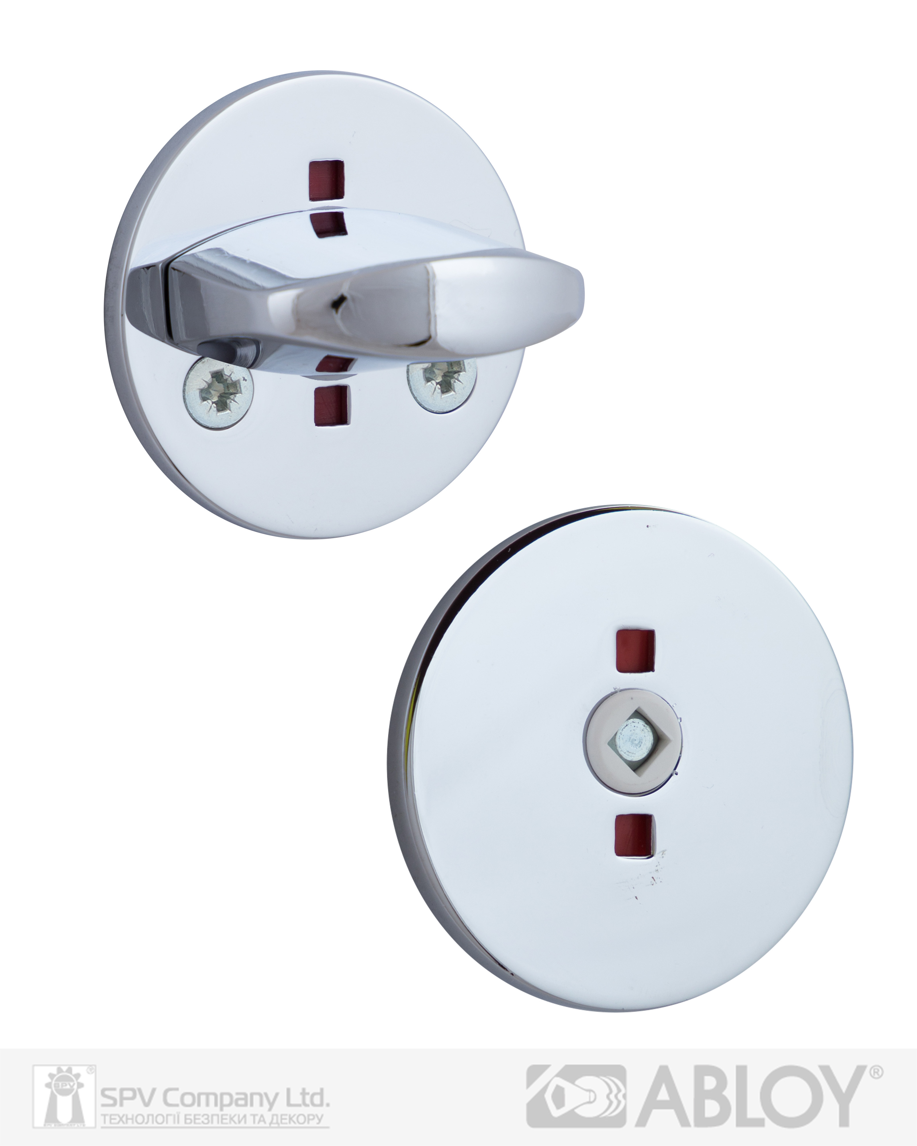 Фото Щиток ABLOY   LH007   WC_FIN ROUND   Хром_полірований 40-80мм наскрізь   FE_CR Комплект, шток 5мм в інтернет-магазині lock.ua