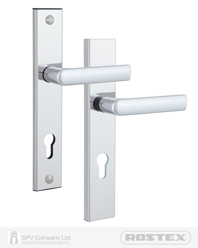 Фото Фурнітура захисна ROSTEX 807 R mov-mov PZ PLATE 90мм Хром_полірований   55-65мм 3клас 804 CR Комплект в інтернет-магазині lock.ua