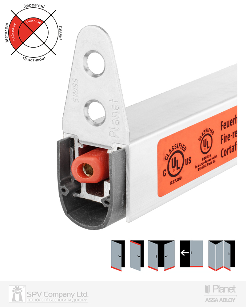 Фото Ущільнювач активний PLANET MF 19,8x20mm/16mm 50 db 960 мм профільні/металеві/дерев'яні FIRE   в інтернет-магазині lock.ua