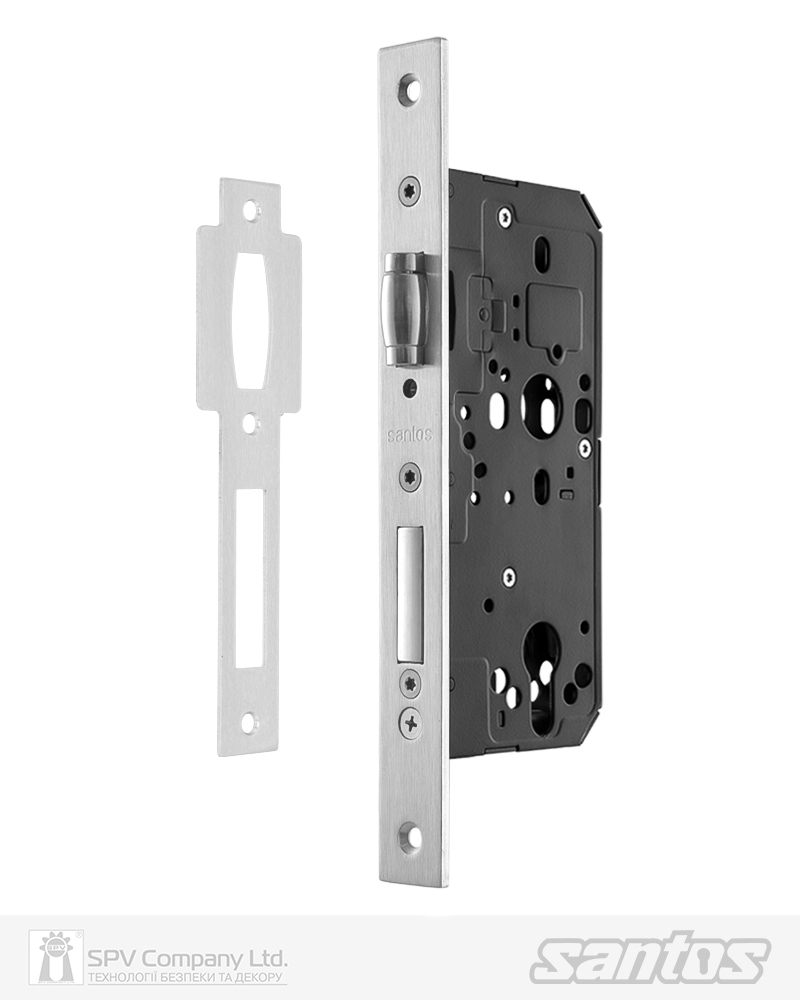 Фото Замок врізний SANTOS 1-WAY DIN 712 SS   UNIV BS50мм 72мм             with_roller SP в інтернет-магазині lock.ua