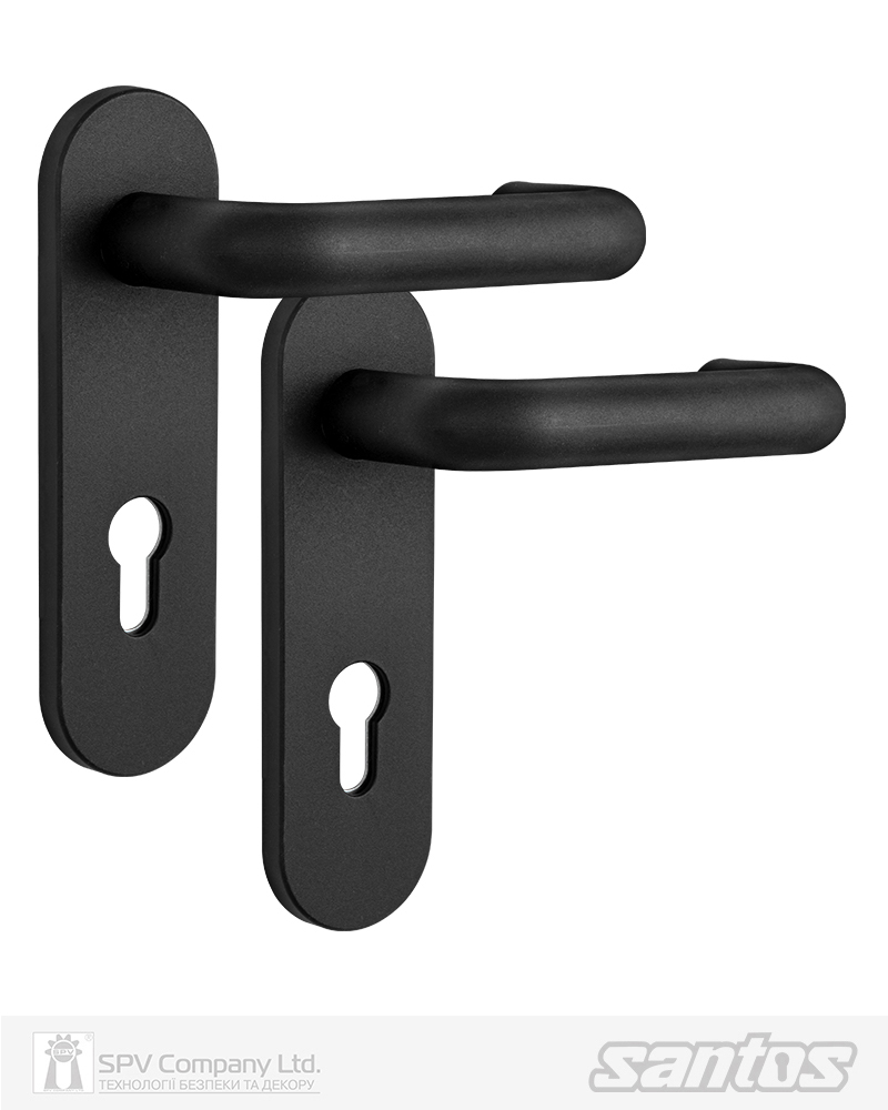 Фото Набір фурнітури SANTOS     1919-ROUND   BLACK     72мм                 mov-mov CYL_HOLE   в інтернет-магазині lock.ua