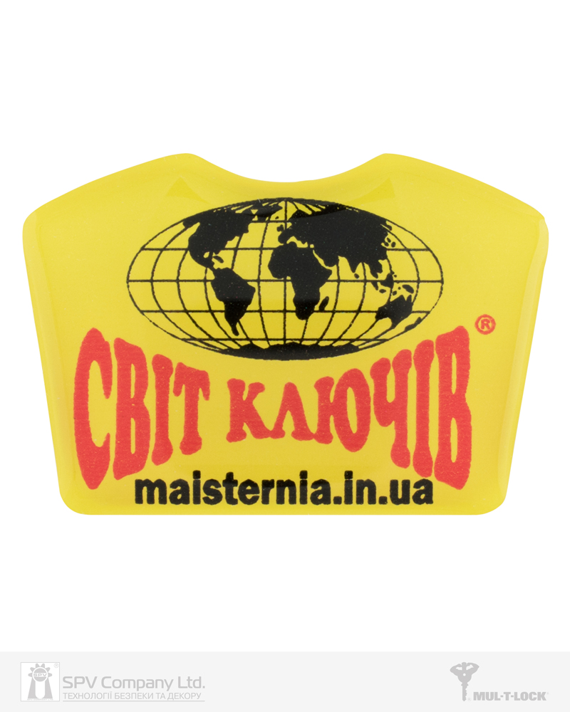 Фото Вставка-лого_кольорова ACRYL СВІТ КЛЮЧІВ YELLOW об’ємна, самоклеюча в інтернет-магазині lock.ua