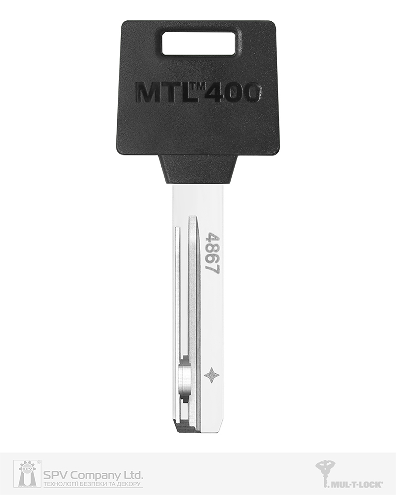 Фото Ключ MUL-T-LOCK MTL400 1KEY 4867 42,5мм HORIZONTAL   NSi 31мм     DND3D_BLACK     в інтернет-магазині lock.ua