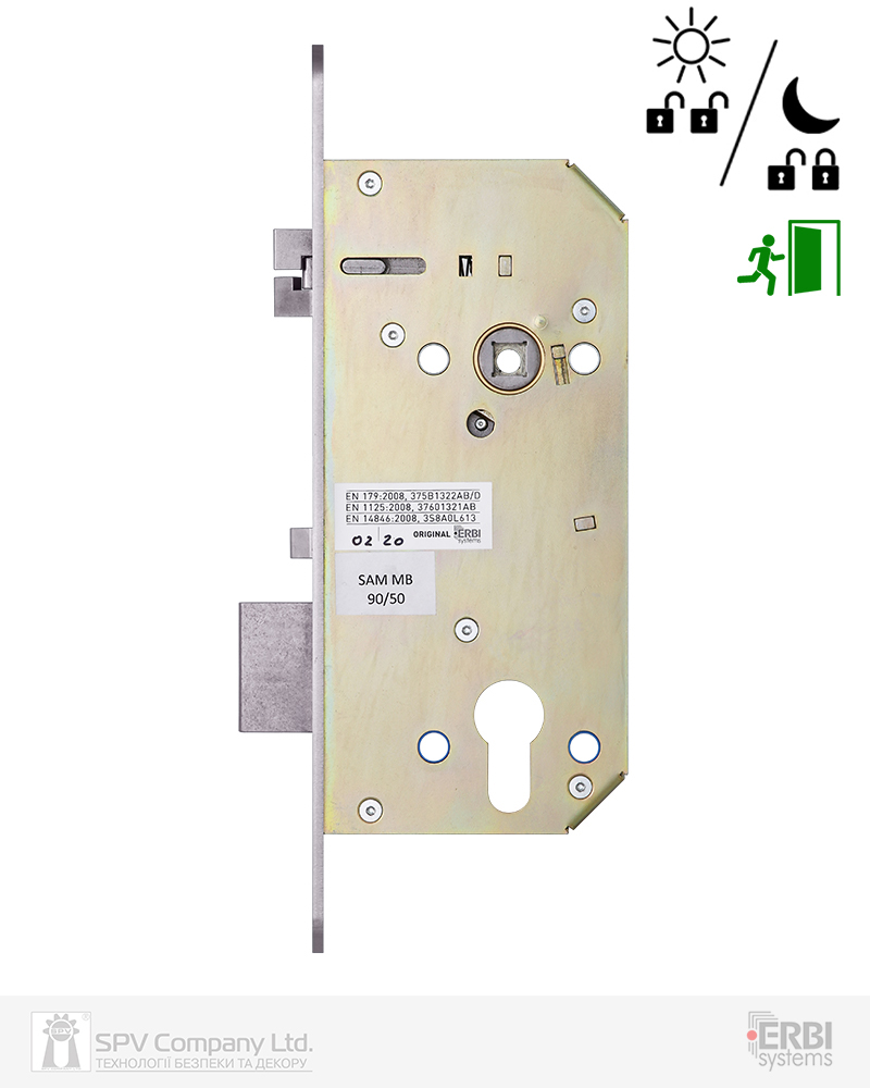 Фото Замок врізний ERBI 1-WAY CZECH SAM MB 9050 SS   UNIV BS50мм 90мм             SWITCH AUTOLOCK PANIC FUNCTION w/o_SP в інтернет-магазині lock.ua