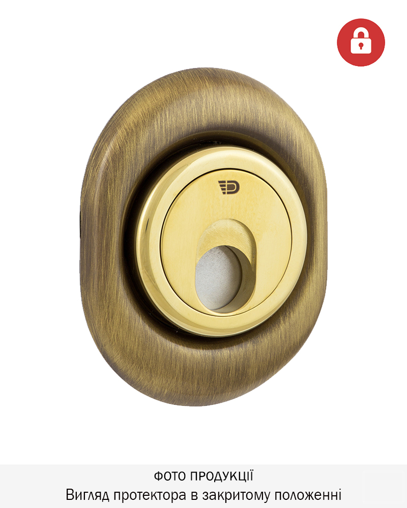 Фото Протектор DISEC MAGNETIC_3G   3G2FM DIN OVAL 25мм   Бронза_сатин 3клас BS O/K KM0P3G Зовнішній в інтернет-магазині lock.ua