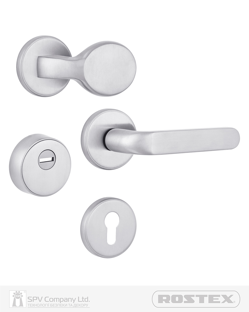 Фото Фурнітура захисна ROSTEX *ROTONDUM R/S fix-mov DIN ROUND   Нерж.сталь_мат 23мм 38-45мм 3клас Slza/Solid NEREZ_MAT Комплект в інтернет-магазині lock.ua