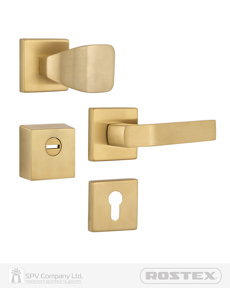 Фото Фурнітура захисна ROSTEX *QUADRUM R/H fix-mov DIN SQUARE   Нерж.сталь_мат_титан_PVD 23мм 38-45мм 3клас Hranate/Treviso NEREZ_MAT_TI Комплект в інтернет-магазині lock.ua