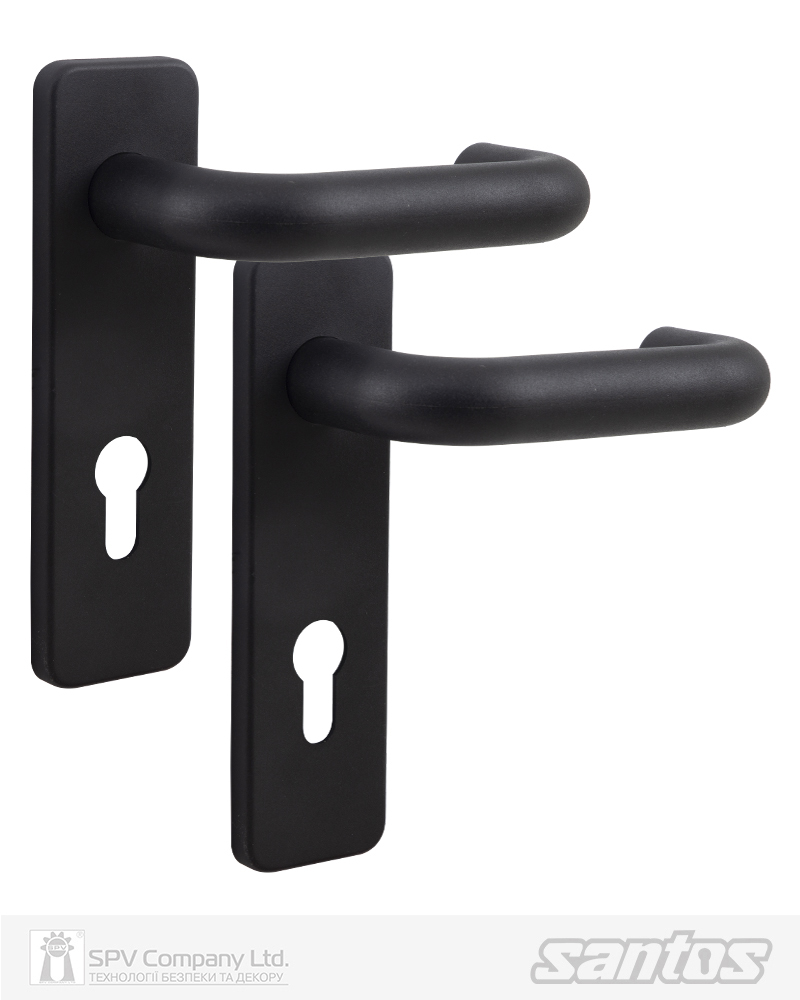 Фото Набір фурнітури SANTOS     1919-SQUARE   BLACK     72мм                 mov-mov CYL_HOLE   в інтернет-магазині lock.ua