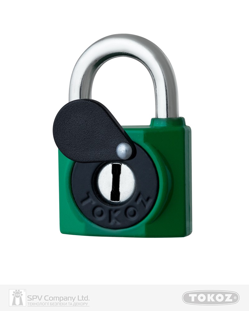 Фото Замок висячий TOKOZ 800/40L       2KEY TK2_M NR_shackle 23мм 7мм PB зелений в інтернет-магазині lock.ua