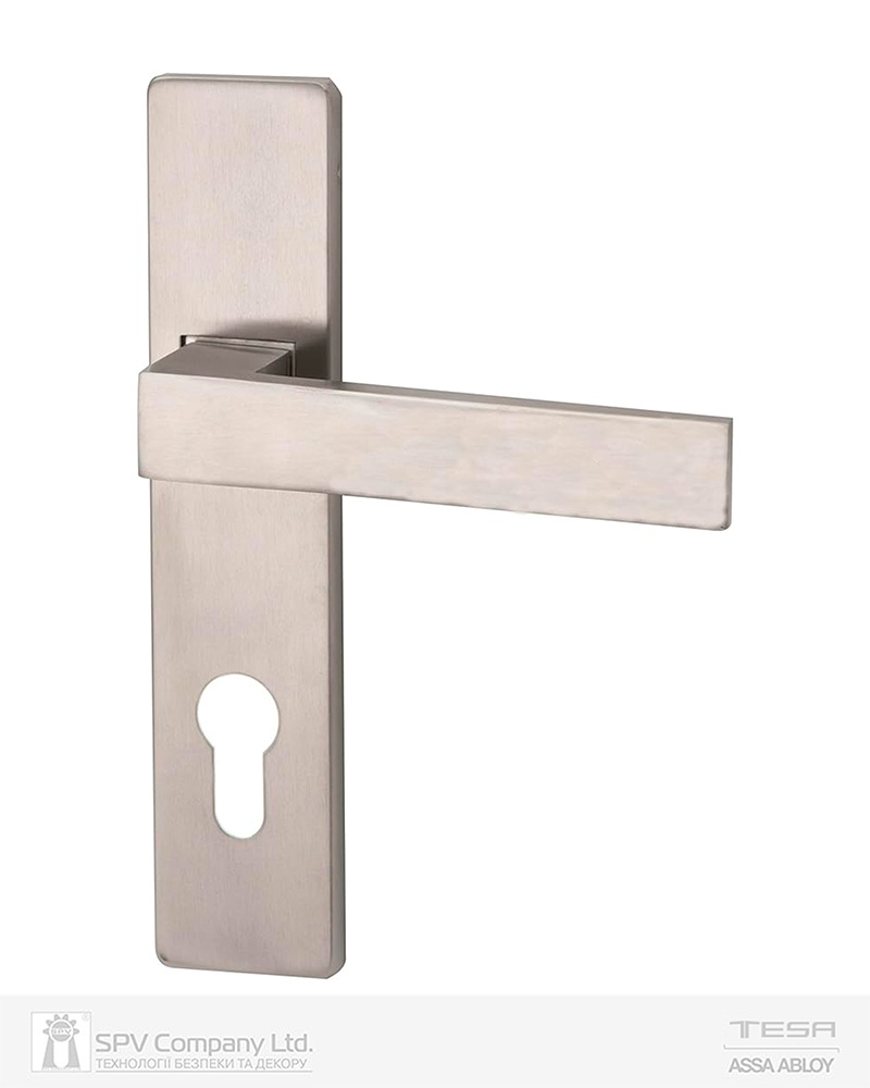 Фото Ручка дверна TESA MTU0L872IS16 PZ PLATE mov-mov 72мм Нерж.сталь_мат     наскрізь TUNDRA NEREZ_MAT Комплект в інтернет-магазині lock.ua