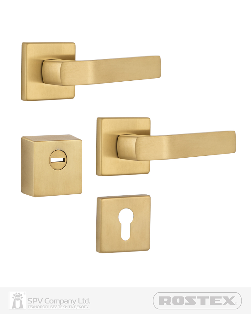 Фото Фурнітура захисна ROSTEX *QUADRUM R/H mov-mov DIN SQUARE   Нерж.сталь_мат_титан_PVD 23мм 38-45мм 3клас Treviso NEREZ_MAT_TI Комплект в інтернет-магазині lock.ua