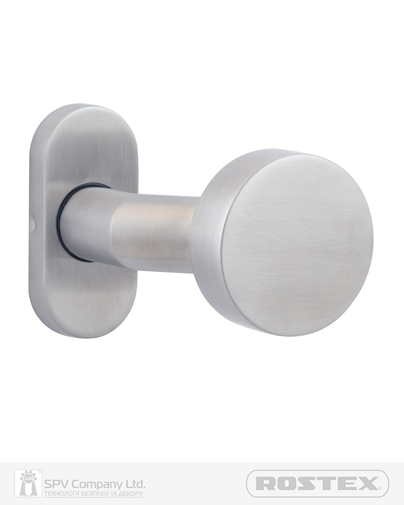 Фото Ручка дверна ROSTEX TABLET ES32 fix   OVAL   Нерж.сталь_мат   універсальне Tablet NEREZ_MAT Половинка, шток 65мм в інтернет-магазині lock.ua