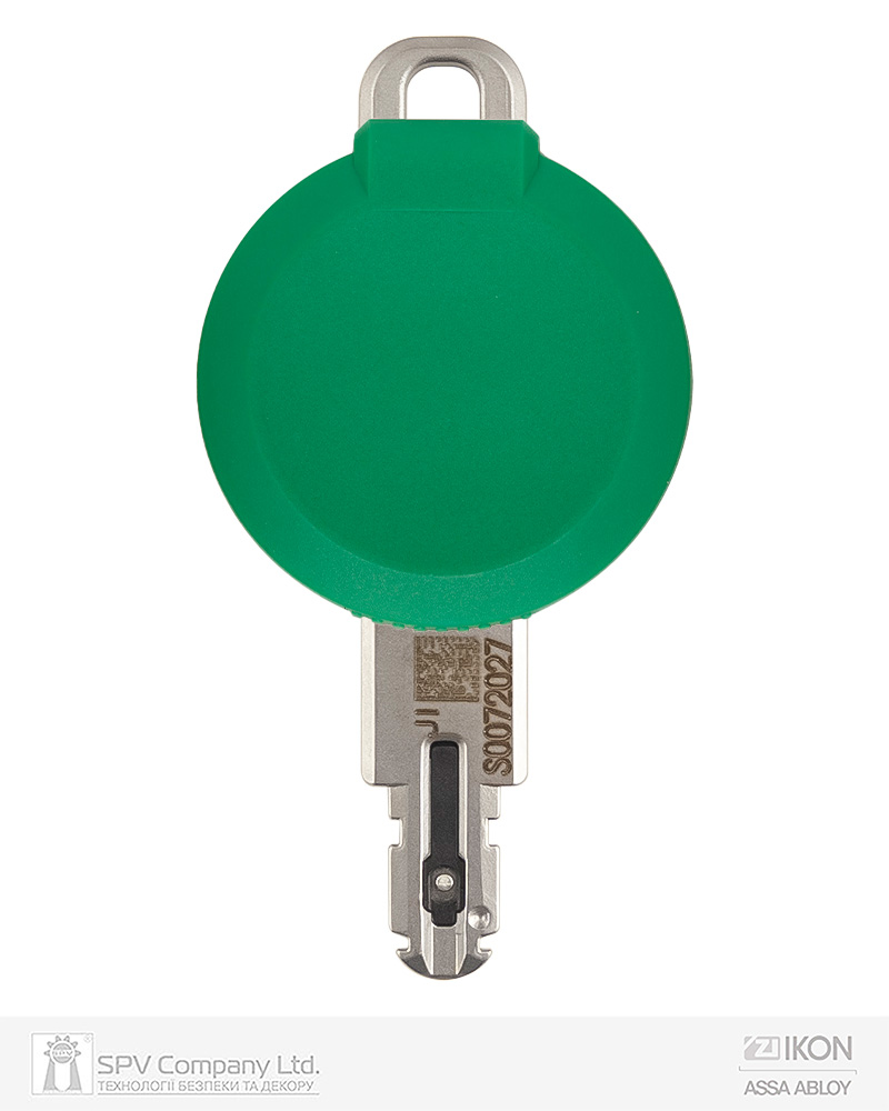 Фото Ключ IKON e-CLIQ 1KEY   27мм VERTICAL CLIQ_GO Bluetooth з кнопкою   15мм       GREEN в інтернет-магазині lock.ua
