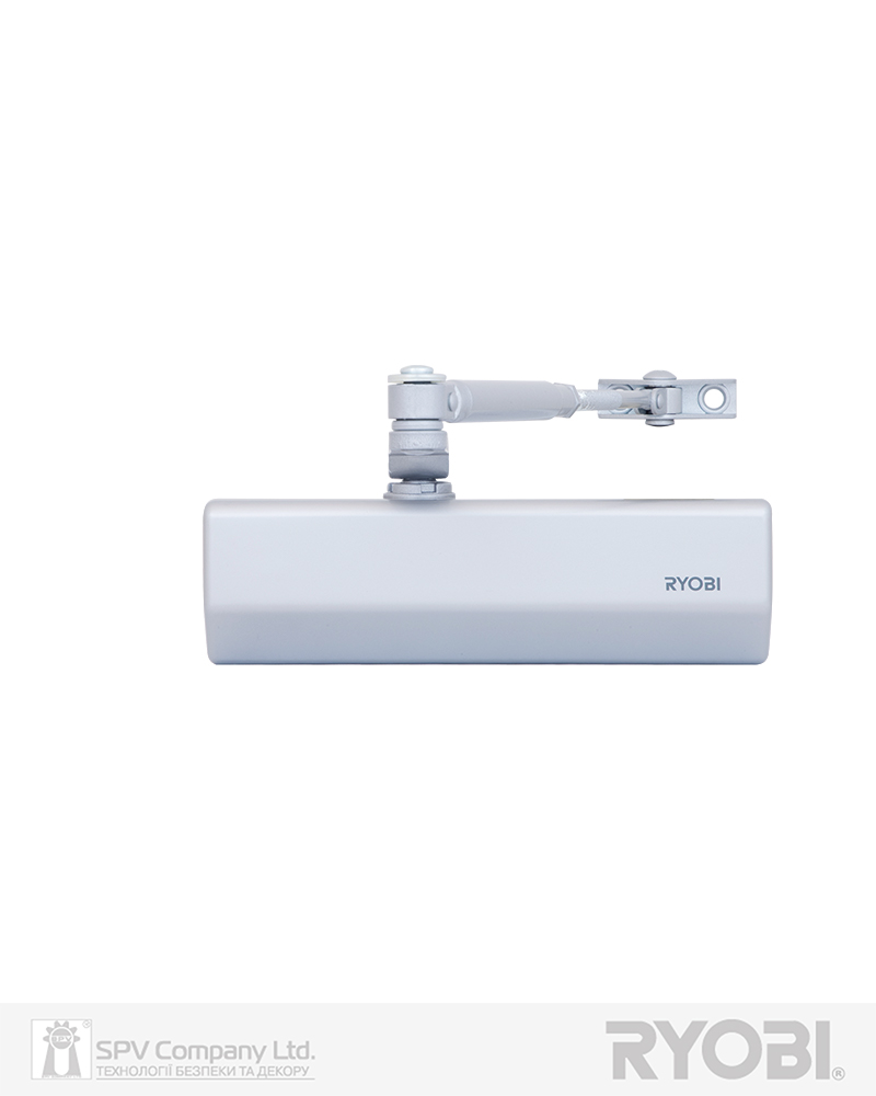 Фото Дотягувач накладний RYOBI 1500 D-1554 SILVER   STD_ARM EN_2/3/4 до_80кг 1100мм   FIRE осьового типу верхнього монтажу   в інтернет-магазині lock.ua