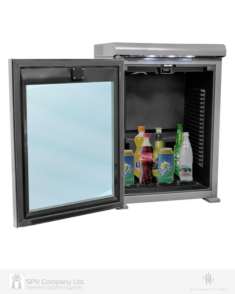 Фото Мінібар готельний MINIBAR SYSTEMS SmartCube 60i Classic 60л Скляні сріблясті LEFT   в інтернет-магазині lock.ua