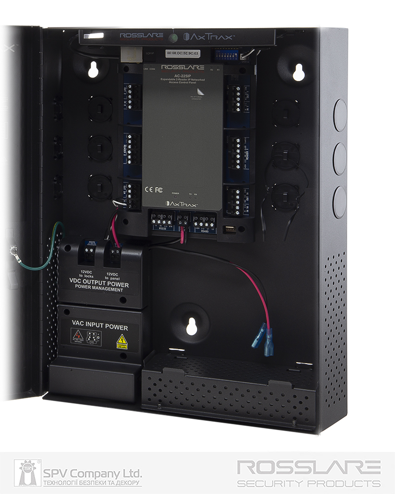 Фото Електронний контролер  ROSSLARE AC-225IP-BE мережевий  внутрішній     в корпусі ME-1015, з блоком живлення 4А, з IP-модулем в інтернет-магазині lock.ua