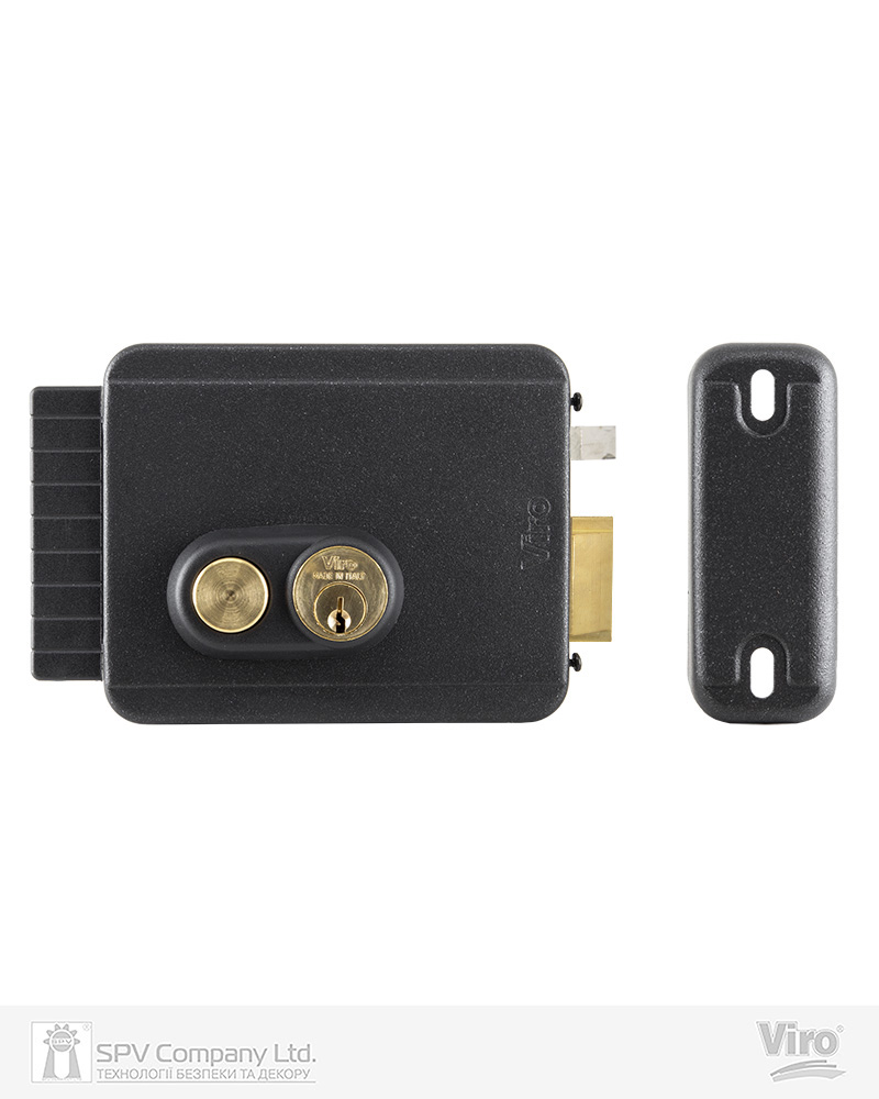 Фото Замок електромеханічний VIRO V97 8973.0712.1 BS50/80мм     T3   12VAC NC CYL_3KEY GATE накладний, з кнопкою, відкривання назовні   ANTHRACITE в інтернет-магазині lock.ua