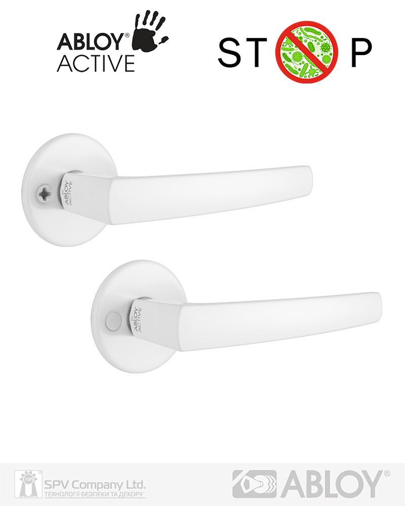 Фото Ручка дверна ABLOY POLARITA 16/001 mov-mov FIN ROUND   Фарба_біла_ACTIVE 40мм наскрізь Polarita ZN_VAL Комплект в інтернет-магазині lock.ua