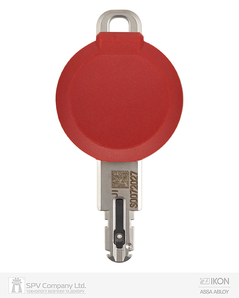 Фото Ключ IKON e-CLIQ 1KEY   27мм VERTICAL CLIQ_GO Bluetooth з кнопкою   15мм       RED в інтернет-магазині lock.ua