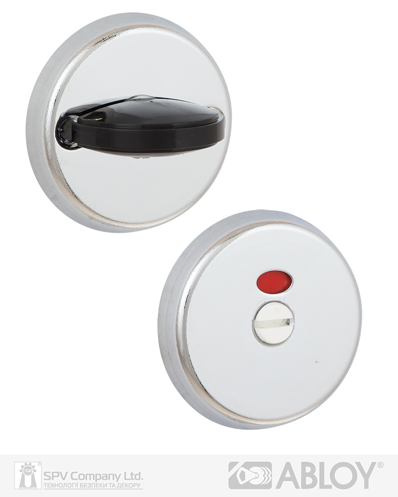 Фото Щиток ABLOY   LH004   WC ROUND   Хром_полірований 35-40мм наскрізь   FE_CR Комплект, шток 8мм в інтернет-магазині lock.ua