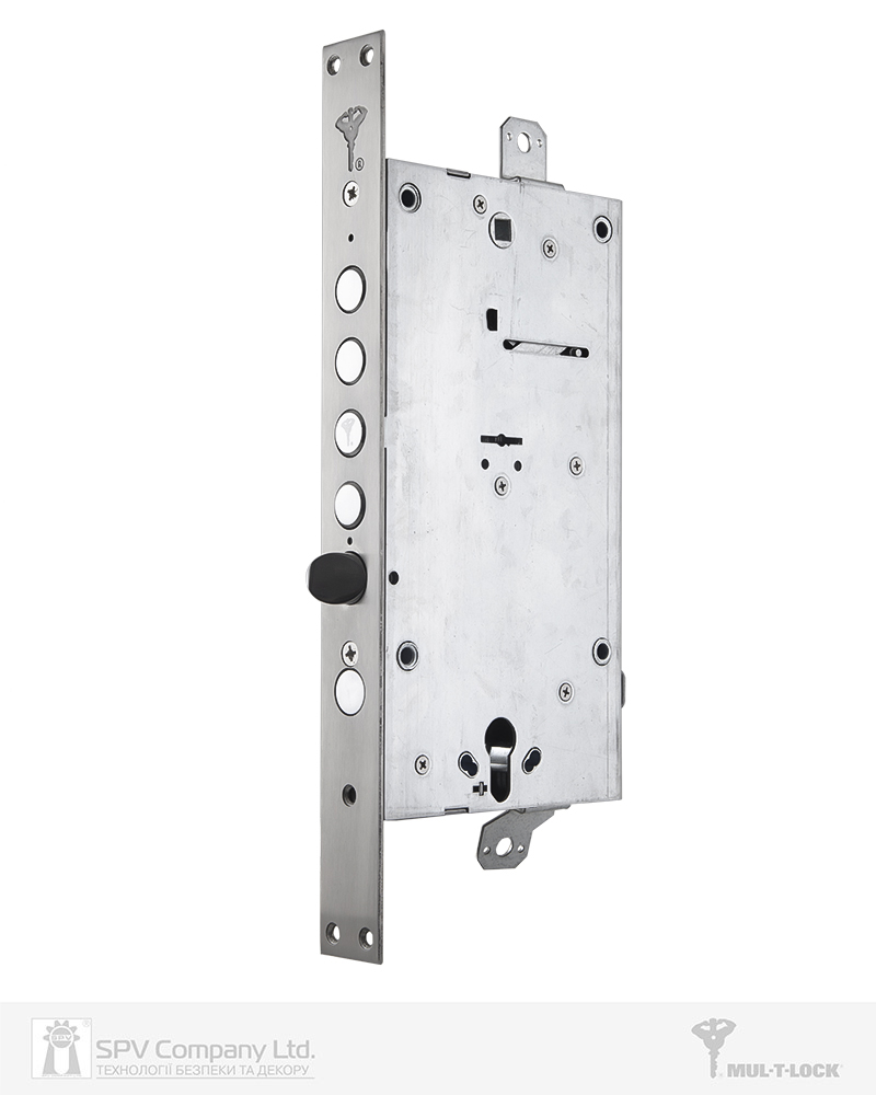 Фото Замок врізний MUL-T-LOCK 3-WAY LEVER+DIN 204A SS UNIV   BS63мм 85мм     5KEY     111мм   w/o_SP в інтернет-магазині lock.ua