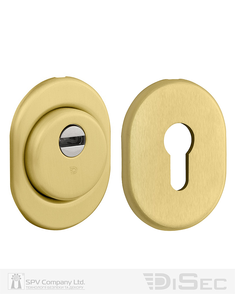 Фото Протектор DISEC   SFERIK BD+ DIN OVAL 25мм   Латунь_мат 3клас TT     Комплект в інтернет-магазині lock.ua