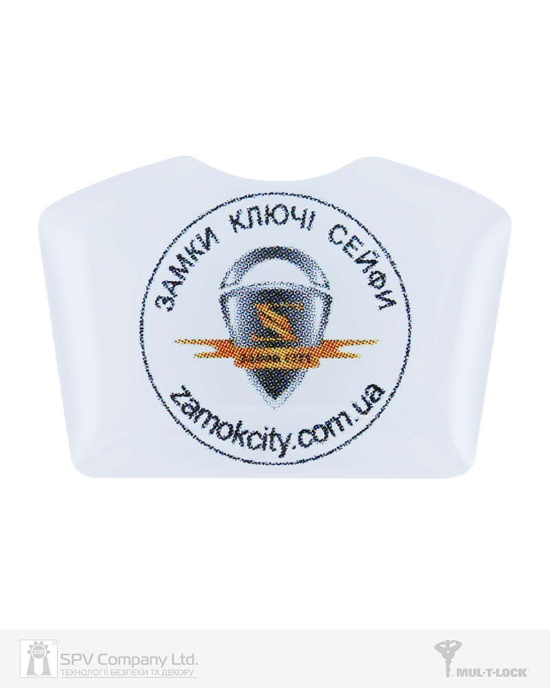 Фото Вставка-лого_кольорова ACRYL ZAMOK CITY WHITE об’ємна, самоклеюча в інтернет-магазині lock.ua