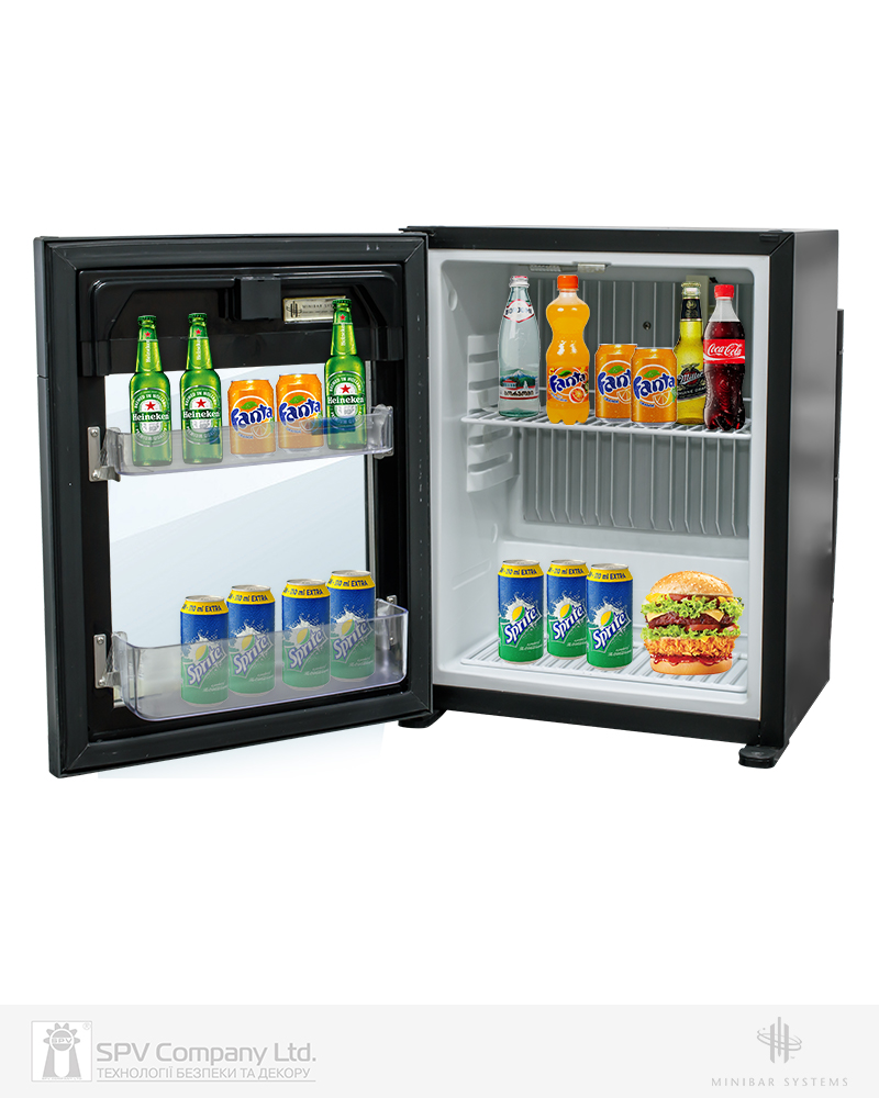 Фото Мінібар готельний MINIBAR SYSTEMS Primo+ 40 40л Скляні сріблясті UNIV  Без знанення в інтернет-магазині lock.ua