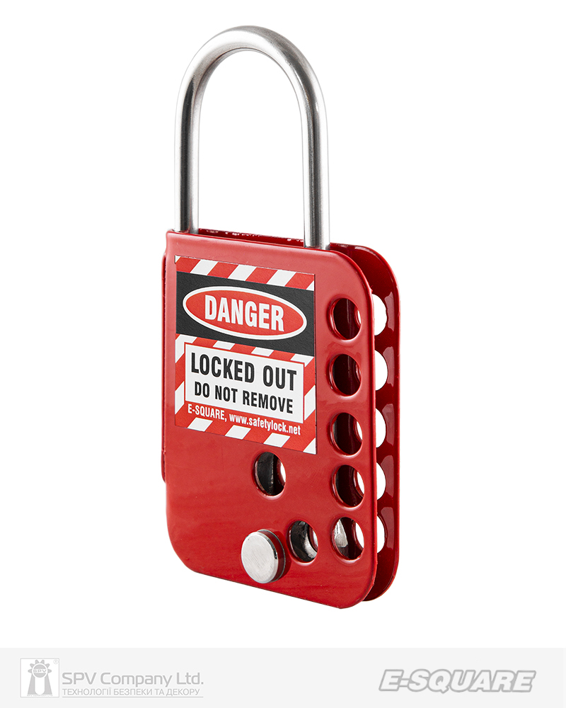 Фото Множник замковий E-SQUARE     7 отворів, червоний, діаметр дужки 5,7мм, діаметр отворів 8мм в інтернет-магазині lock.ua