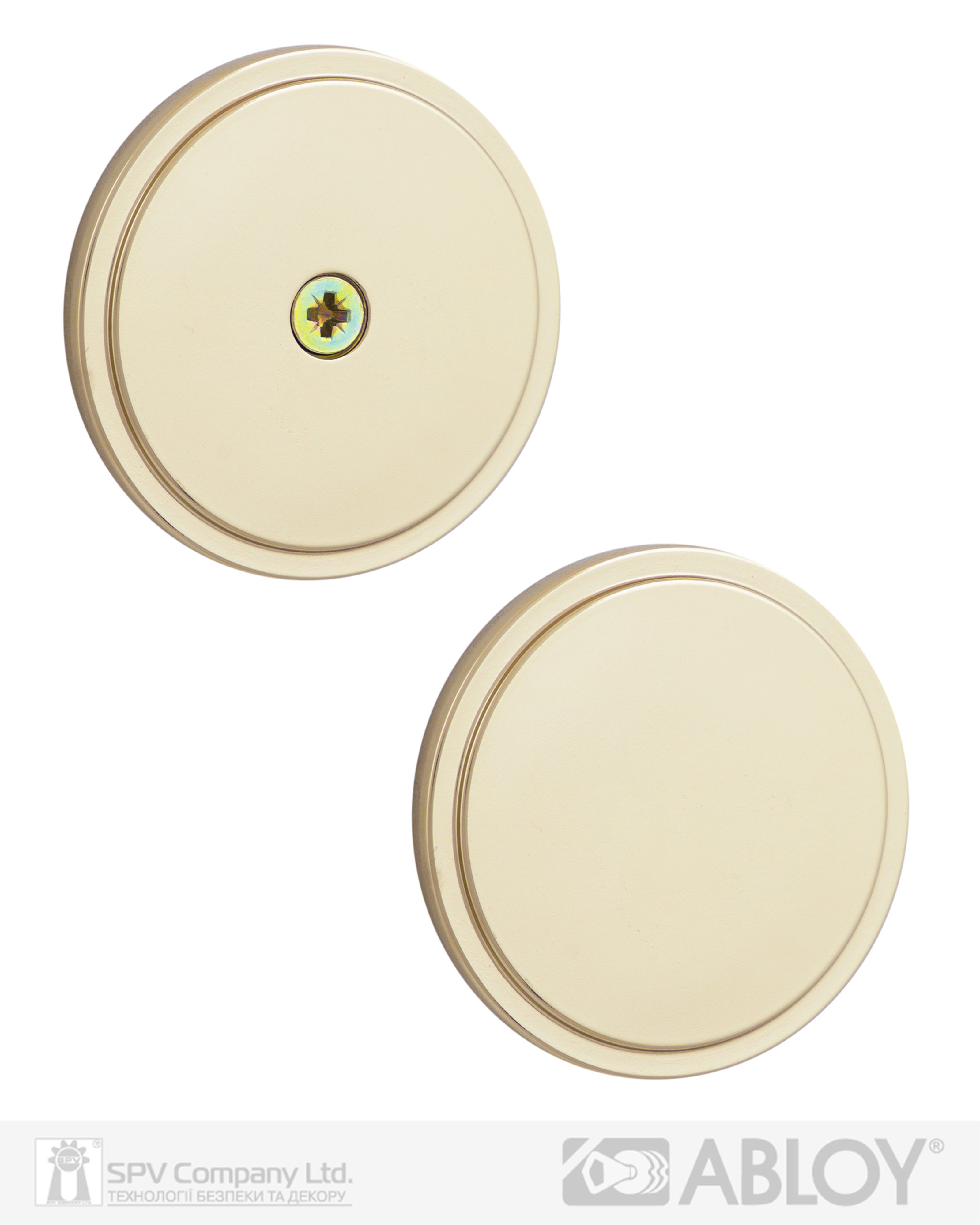 Фото Щиток ABLOY   005   P_FIN ROUND   Лак_золотистий   наскрізь   ZN_KULA Комплект в інтернет-магазині lock.ua