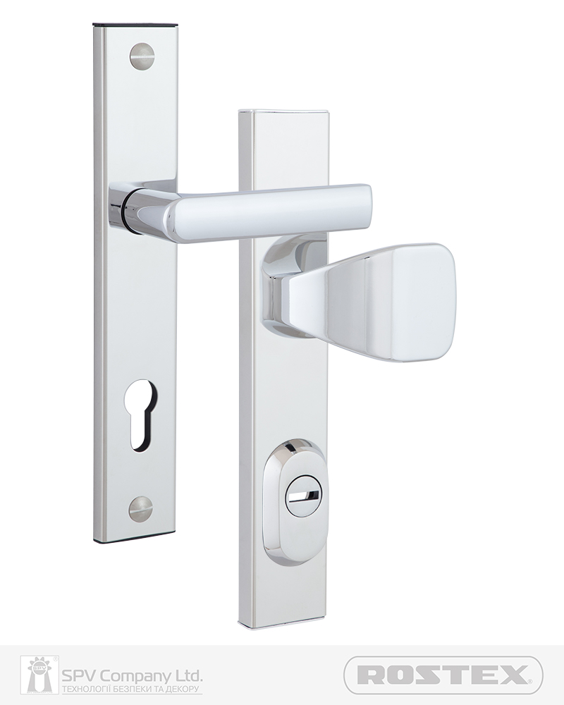 Фото Фурнітура захисна ROSTEX R1/R4 R fix-mov DIN PLATE 85мм Хром_полірований 22мм 38-55мм 3клас Hranate/804 CR Комплект в інтернет-магазині lock.ua