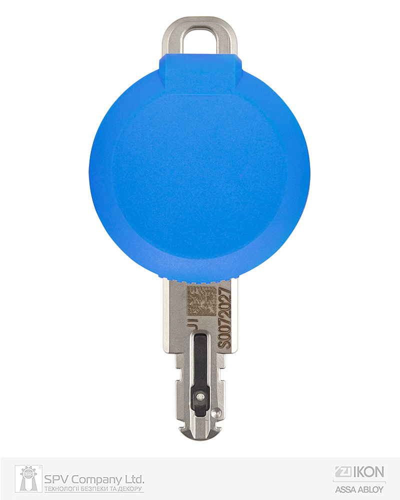 Фото Ключ IKON e-CLIQ 1KEY   27мм VERTICAL CLIQ_GO Bluetooth з кнопкою   15мм       BLUE в інтернет-магазині lock.ua