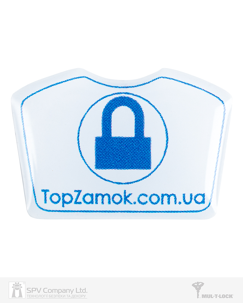 Фото Вставка-лого_кольорова ACRYL TOPZAMOK WHITE об’ємна, самоклеюча в інтернет-магазині lock.ua