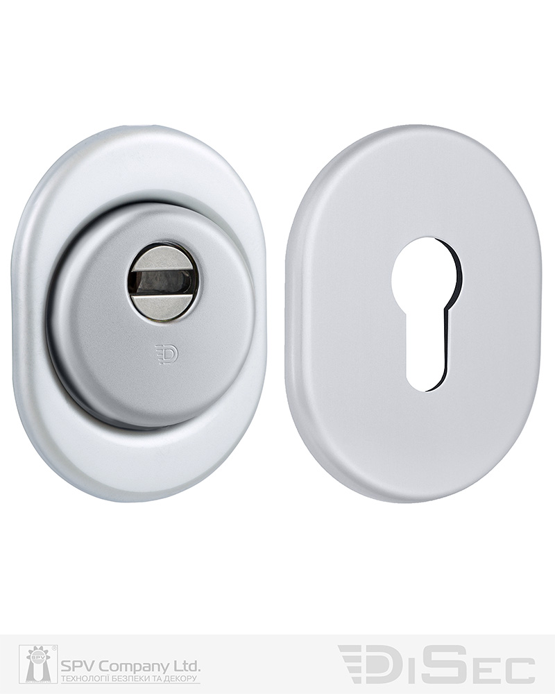 Фото Протектор DISEC   SFERIK BD+ DIN OVAL 25мм   Нікель_сатин 3клас S     Комплект в інтернет-магазині lock.ua