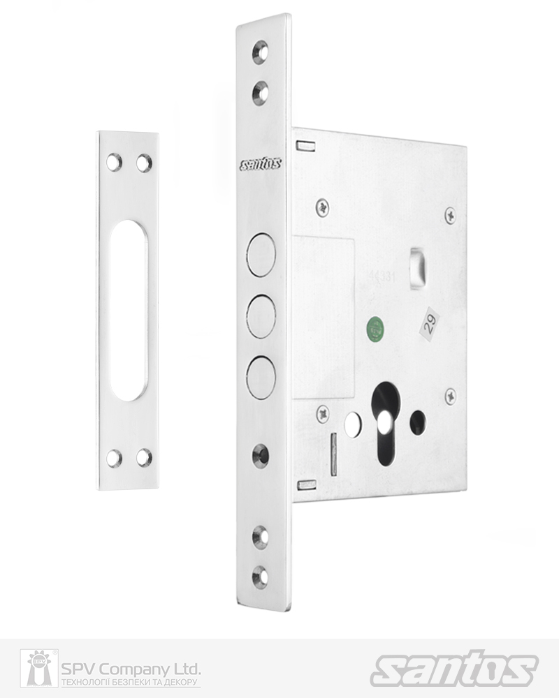 Фото Замок врізний SANTOS 1-WAY DIN 257L-C NC   UNIV BS60мм                 SP, Polybag   в інтернет-магазині lock.ua