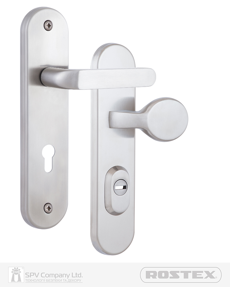 Фото Фурнітура захисна ROSTEX *SOLID-PRO+ F fix-mov DIN PLATE 90мм Нерж.сталь_мат 13мм 56-70мм 4клас Slza/Solid NEREZ_MAT Комплект в інтернет-магазині lock.ua