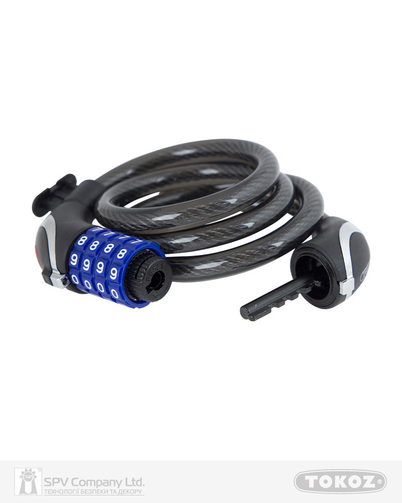 Фото Замок TOKOZ MOTO   BLACK кодовий з тросом 100 см           в інтернет-магазині lock.ua