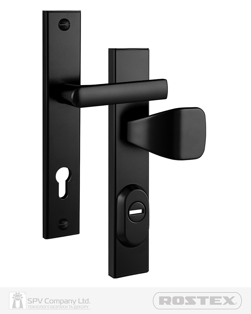 Фото Фурнітура захисна ROSTEX R1/R4 R fix-mov DIN PLATE 85мм Фарба_чорна 22мм 38-55мм 3клас Hranate/804 BLACK_MAT Комплект в інтернет-магазині lock.ua