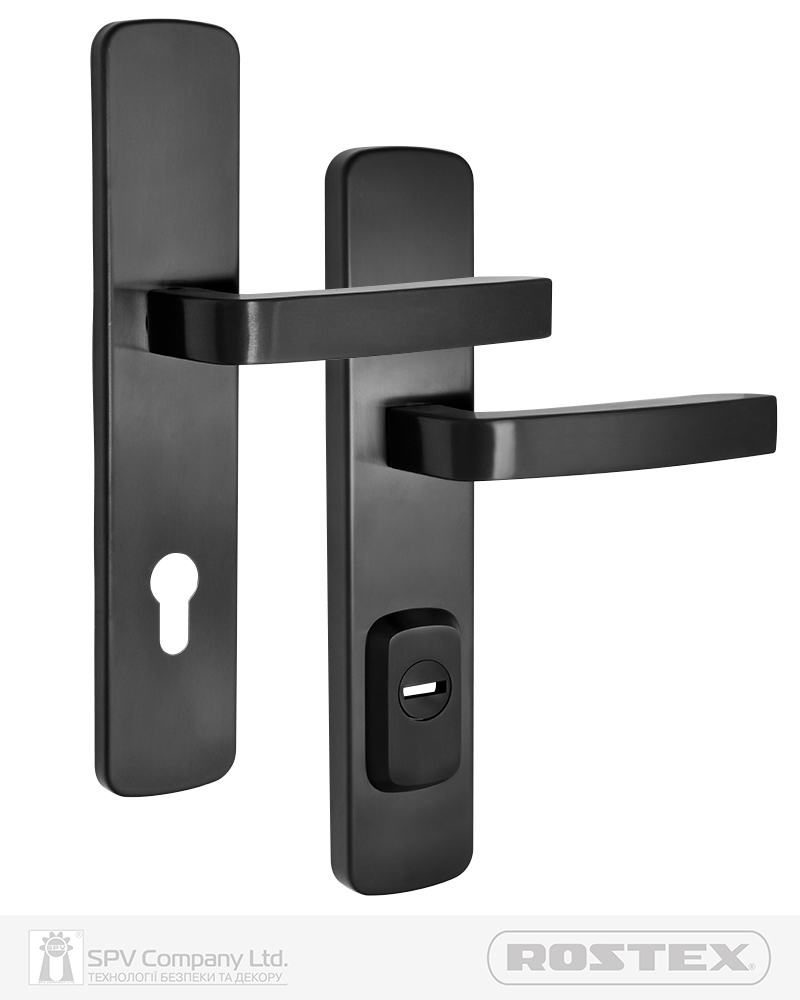 Фото Фурнітура захисна ROSTEX ASTRA RX-50 mov-mov DIN PLATE 90мм Фарба_чорна 22мм 40-50мм 3клас Astra BLACK_MAT   в інтернет-магазині lock.ua