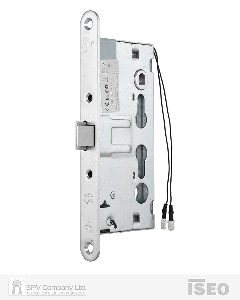 Фото Замок електромеханічний ISEO 214910654   72мм FP24 ZCE L DIN SOL 12V NC PANIC_FUNCTION EI   відкривання назовні в інтернет-магазині lock.ua