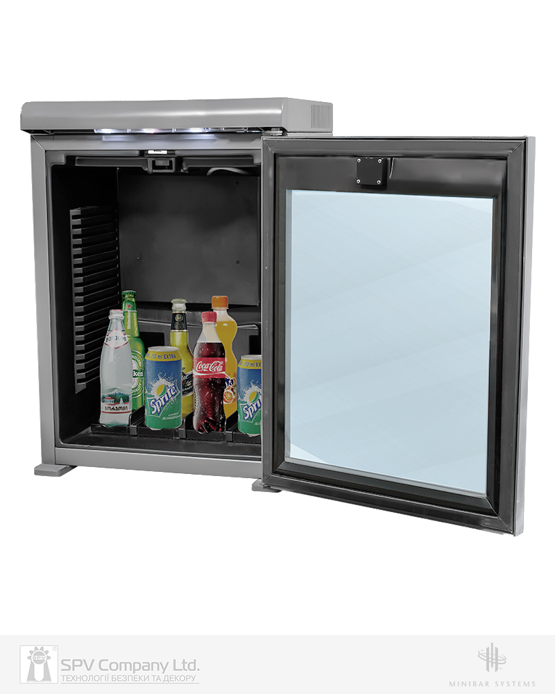 Фото Мінібар готельний MINIBAR SYSTEMS SmartCube 60i Classic 60л Скляні сріблясті RIGHT   в інтернет-магазині lock.ua