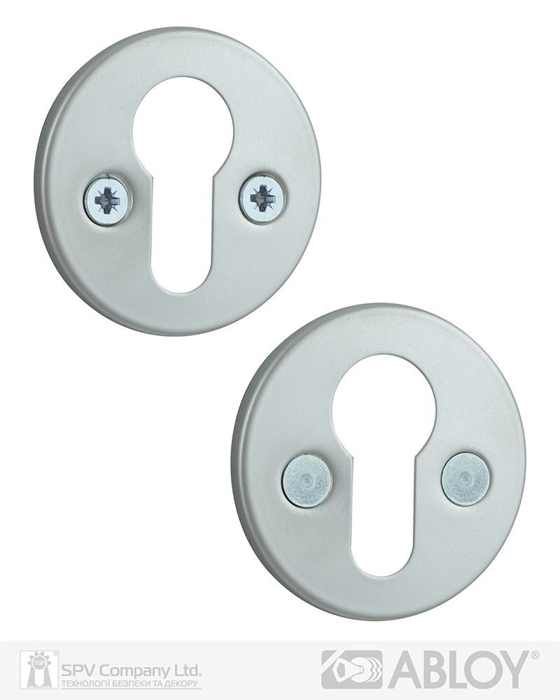 Фото Щиток ABLOY   LH001   PZ_FIN ROUND   Хром_сатин 40мм наскрізь   FE_HCR Комплект в інтернет-магазині lock.ua