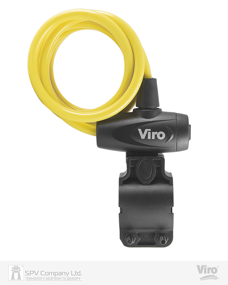 Фото Замок VIRO MOTO HAWAII YELLOW з тросом 180 см   2KEY     в інтернет-магазині lock.ua