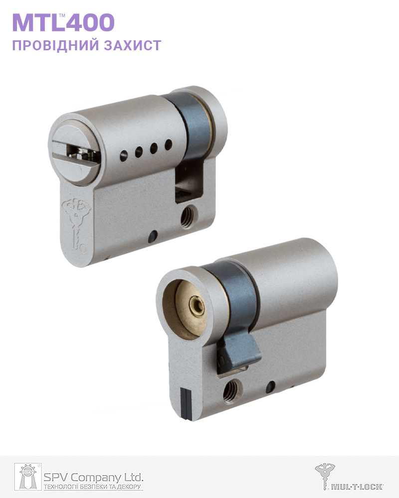 Фото Циліндр MUL-T-LOCK DIN_HALF_K XP   MTL400 40,5 NST 31x9,5   CAM30   3KEY DND3D_PURPLE_INS 4867 в інтернет-магазині lock.ua
