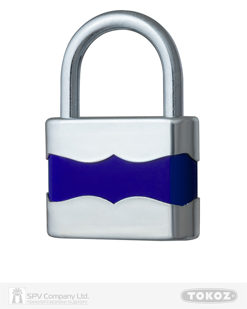 Фото Замок висячий TOKOZ DUPLO_45       2KEY TK3_M NR_shackle 25мм 5,6мм синій в інтернет-магазині lock.ua