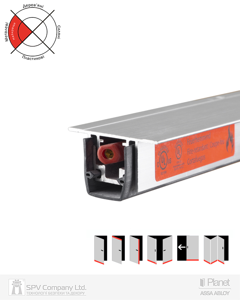 Фото Ущільнювач активний PLANET RO 19.8/36x20mm/16mm 50 db 835 мм металеві FIRE   в інтернет-магазині lock.ua