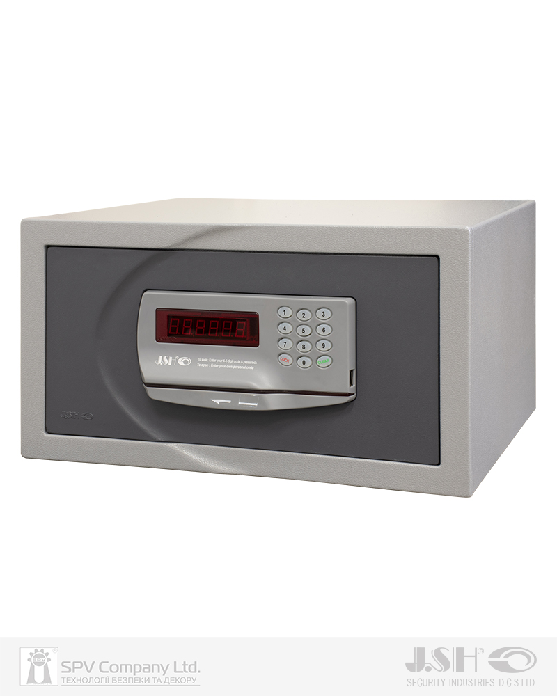 Фото Сейф готельний JSH S 802 DС код+карта MAGNETIC сірий 230x420x380 мм в інтернет-магазині lock.ua