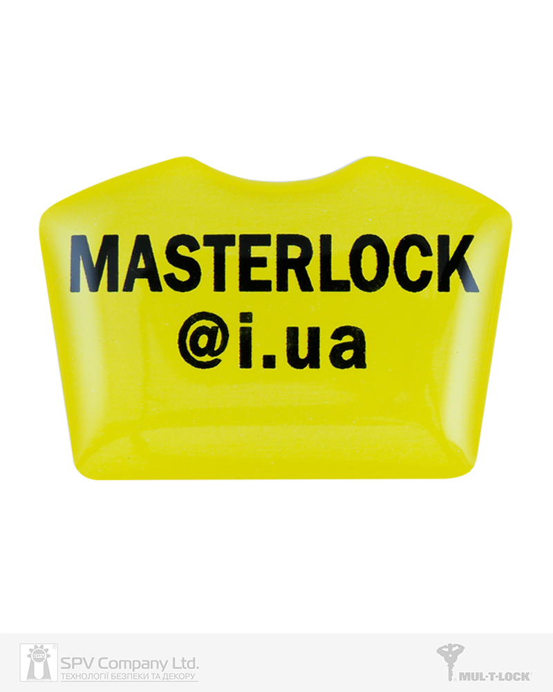 Фото Вставка-лого_кольорова ACRYL MASTERLOCK YELLOW об’ємна, самоклеюча в інтернет-магазині lock.ua