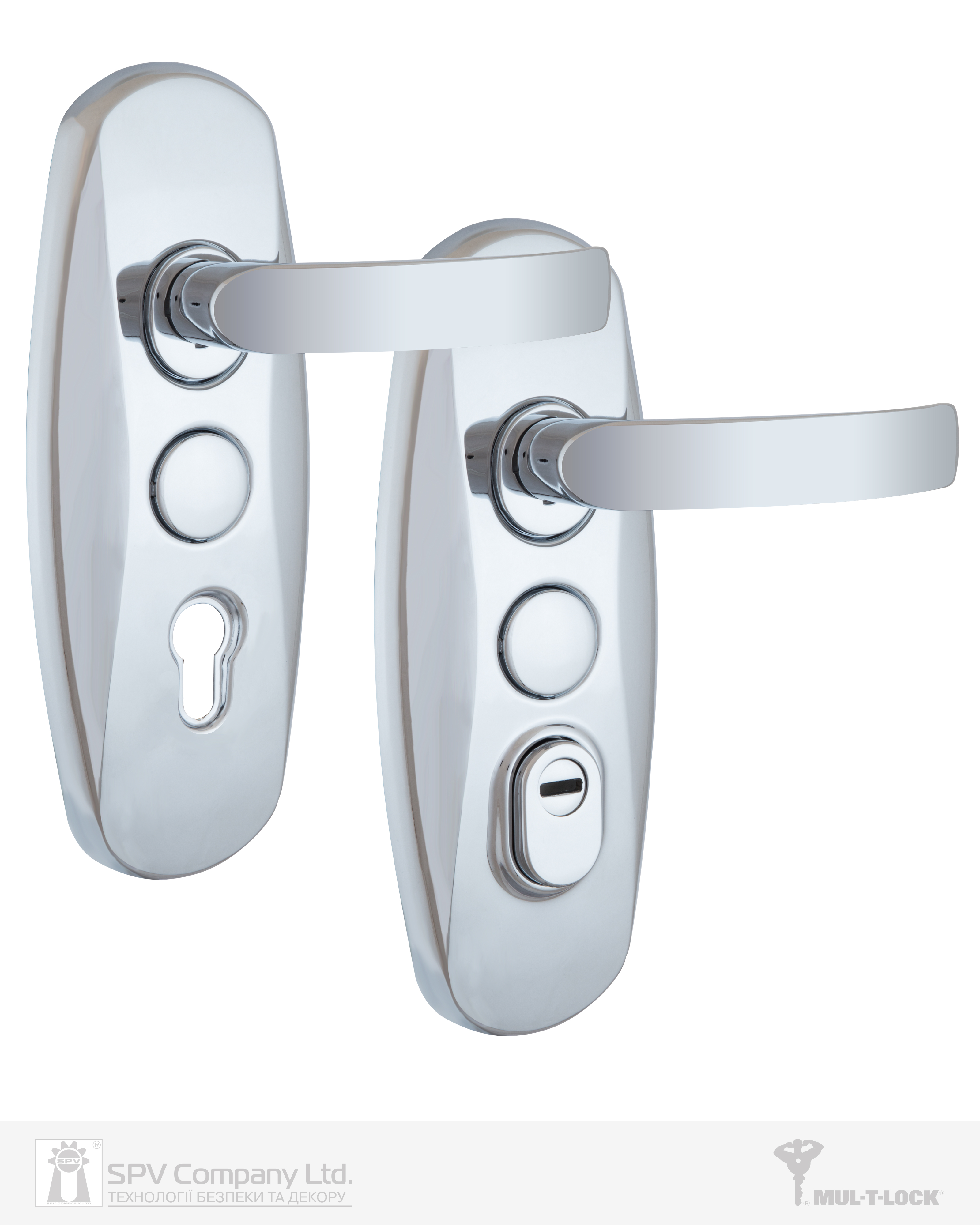 Фото Фурнітура захисна MUL-T-LOCK PLATINUM SH300 mov-mov DIN PLATE 85/90мм Хром_полірований   50-55мм 3клас Platinum NICKEL_CHROME Комплект в інтернет-магазині lock.ua